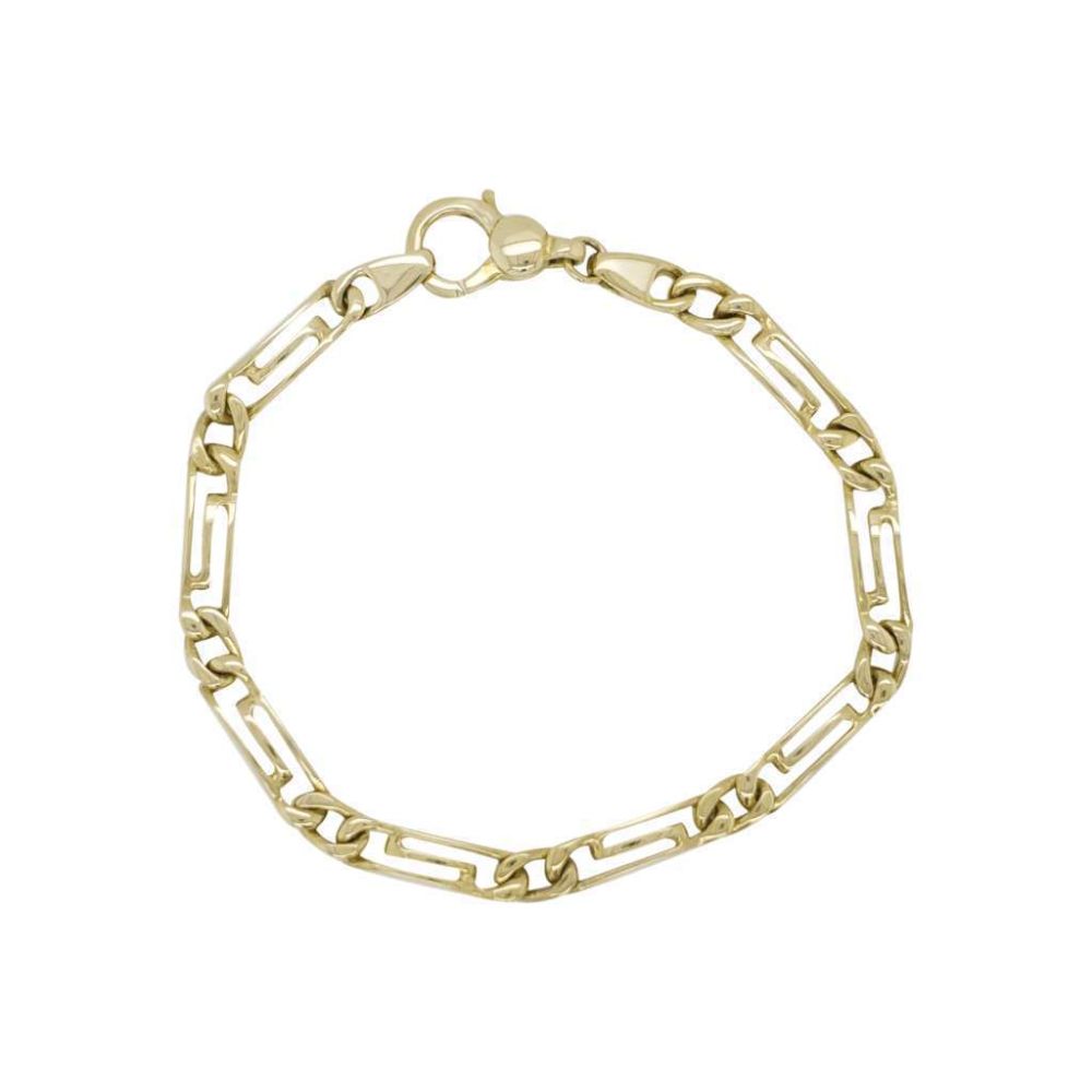 9ct Yellow Gold Albert Double Fetter Love Knot Link Bracelet, Mens 9ct  Gold Bracelet Sale