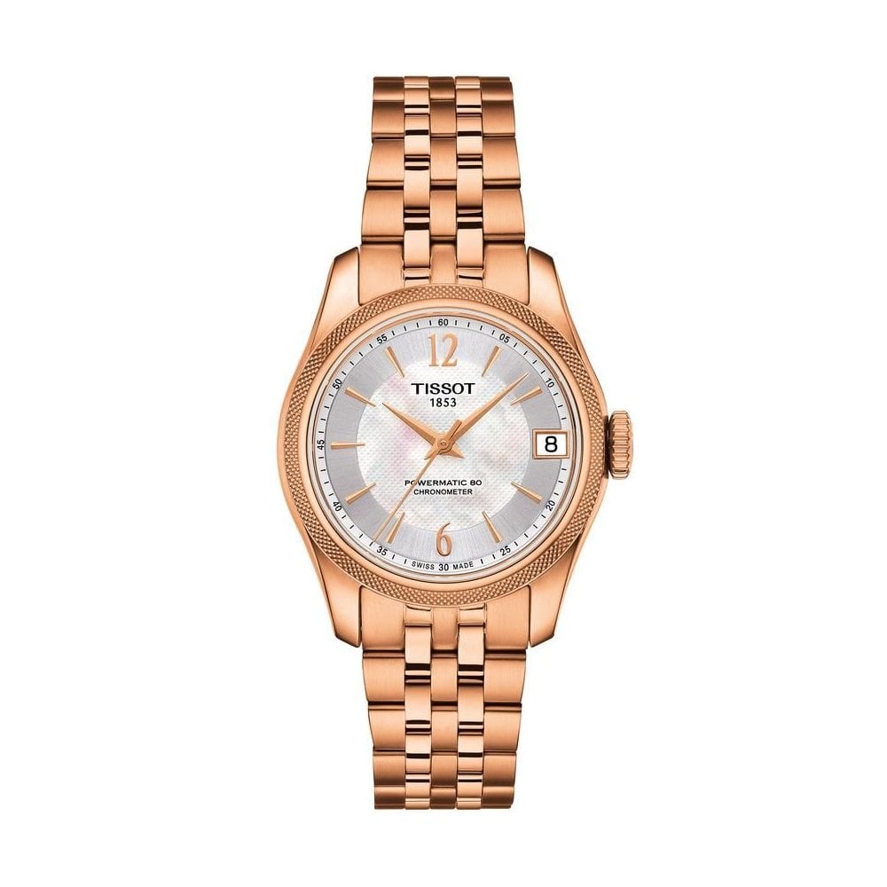 Ballade Powermatic 80 White Dial Rose Gold Plated Bracelet 32mm