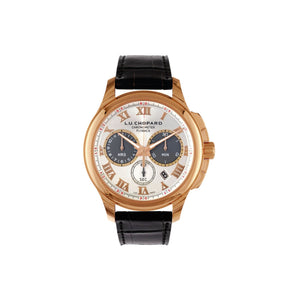 L.U.C. Chrono One in Rose Gold on Brown Crocodile Leather Strap with Silver  Dial 161928 5001