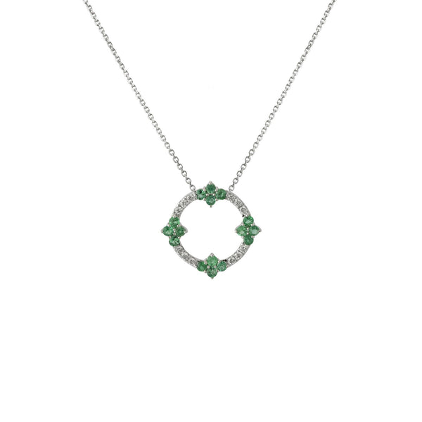 Genuine Color Gem Jewelry :: Emerald :: Three Tier Emerald Pendant with  Halos of Diamonds in 18k White Gold - Prestige Watch - New York Luxurious  brand watches