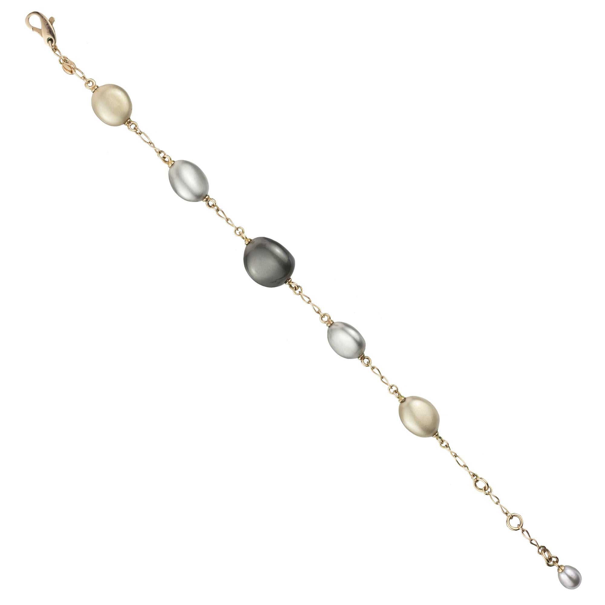 14ct Rose Gold Pebbles Bracelet