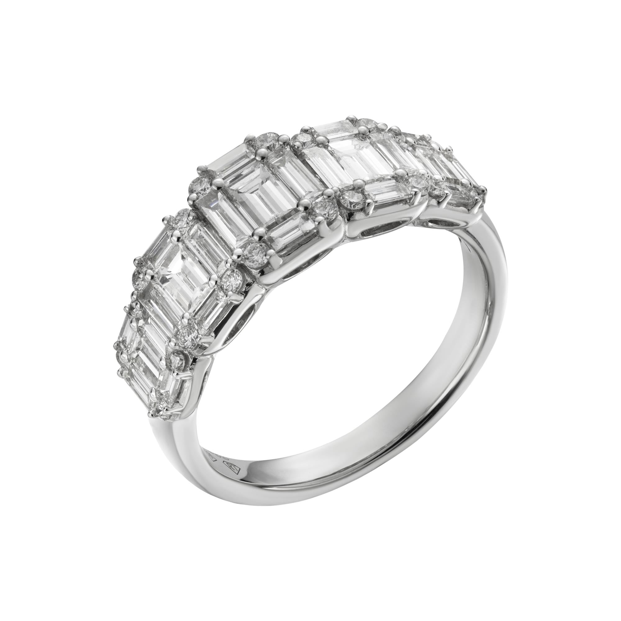 18ct White Gold Baguette Diamond Eternity Ring, 1.44ct