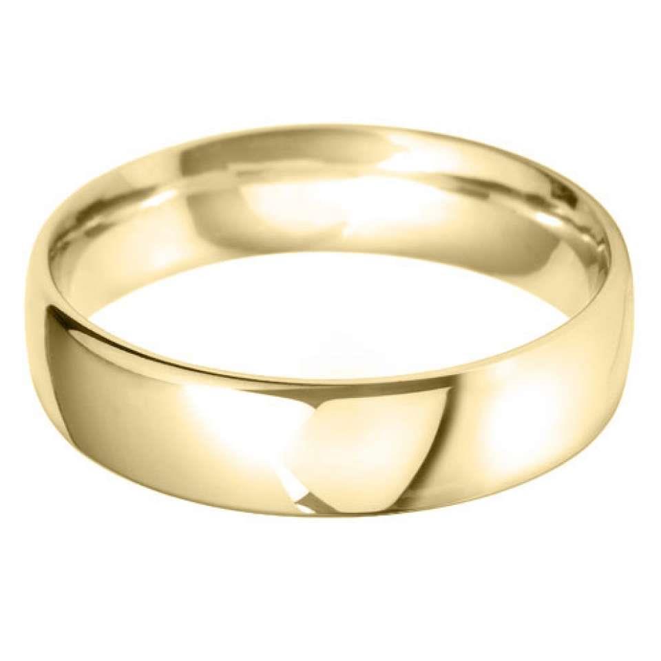 18ct Yellow Gold 6mm Medium Court Wedding Ring