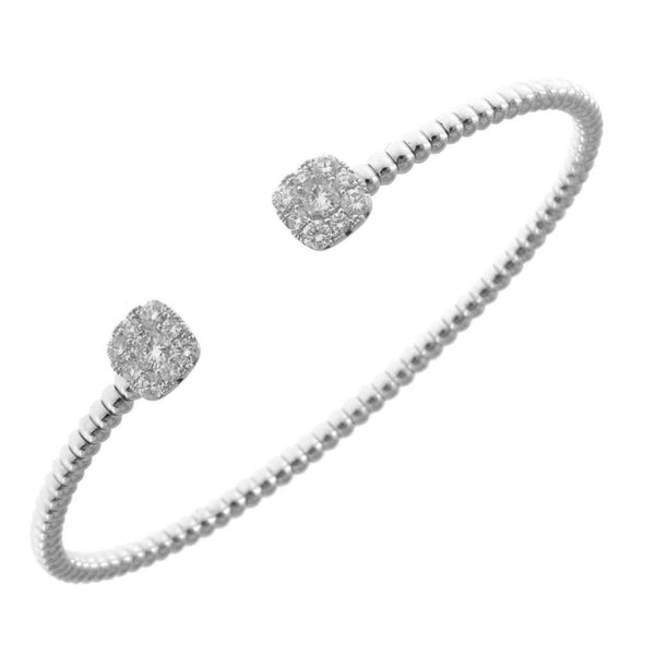 Finnies The Jewellers 18ct White Gold Beaded Torque Bangle with Diamond 0.93ct