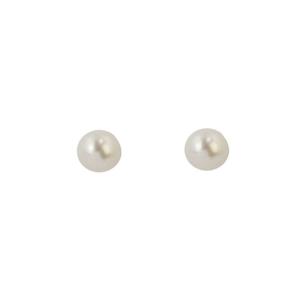 Finnies The Jewellers 9CT Yellow Gold 5-6MM White Freshwater Pearl Stud Earrings