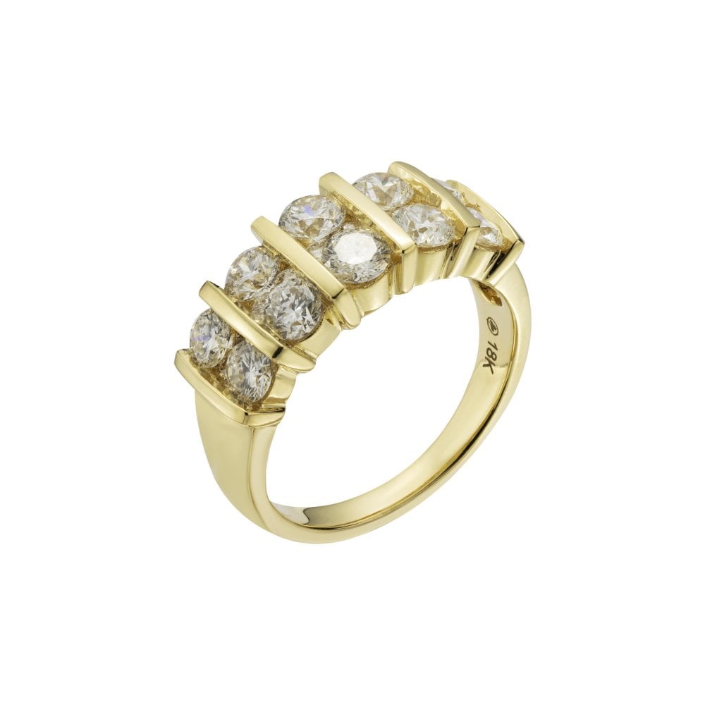 Canadian 18ct Yellow Gold Diamond Three Row Eternity Ring, 2.00ct